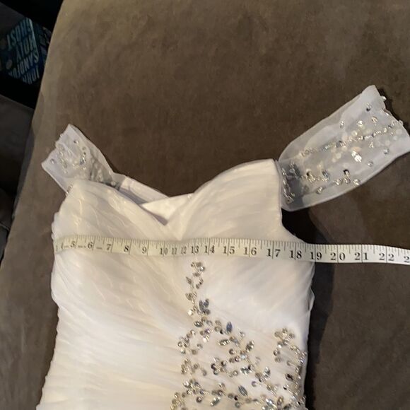 Women’s Wedding Dress with Side Design Ruffles & Corset Back Size L NWOT - Picture 10 of 10